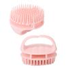 Scalp Scrubber Soft Silicone Bristles Hair Shampoo Brush Scalp Cleaning Massage Comb Light Pink