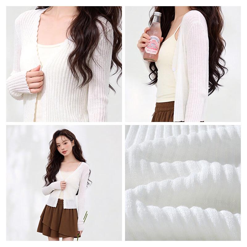 MJ STYLE Französischer Strick-Cardigan mit Rüschen-V-Ausschnitt