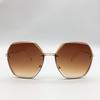 Polygonal Trimmed Sunglasses Women'S, Irregular Rimless Sunglasses Glasses