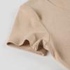 Women Beige V Neck Button Front Short Sleeve Knit Bodycon Mini Dress