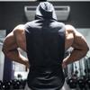 Men's Bodybuilding Fitness Sports Vest Hooded Sleeveless T-shirt Five-star Stitching Loose Large Size