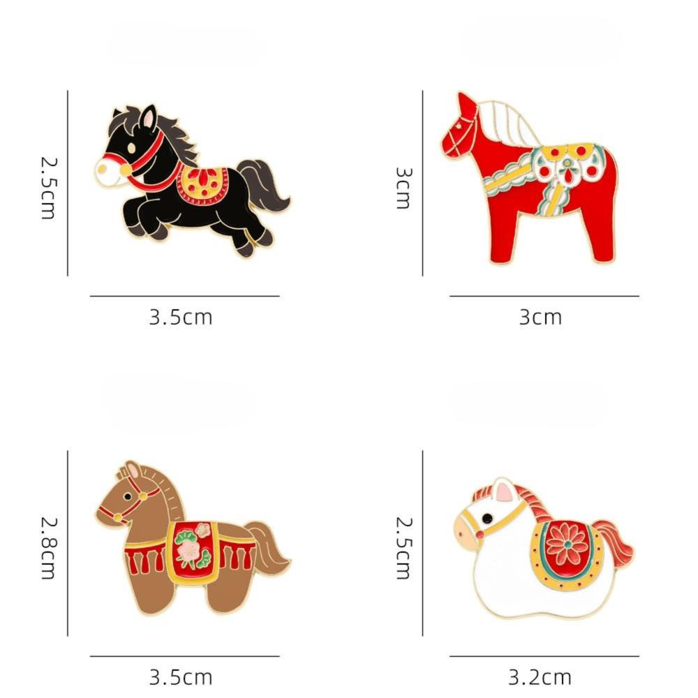 Creative Cute Cartoon Horse Brooches Elegant Alloy Enamel Pin Funny Badges Jewelry Gifts