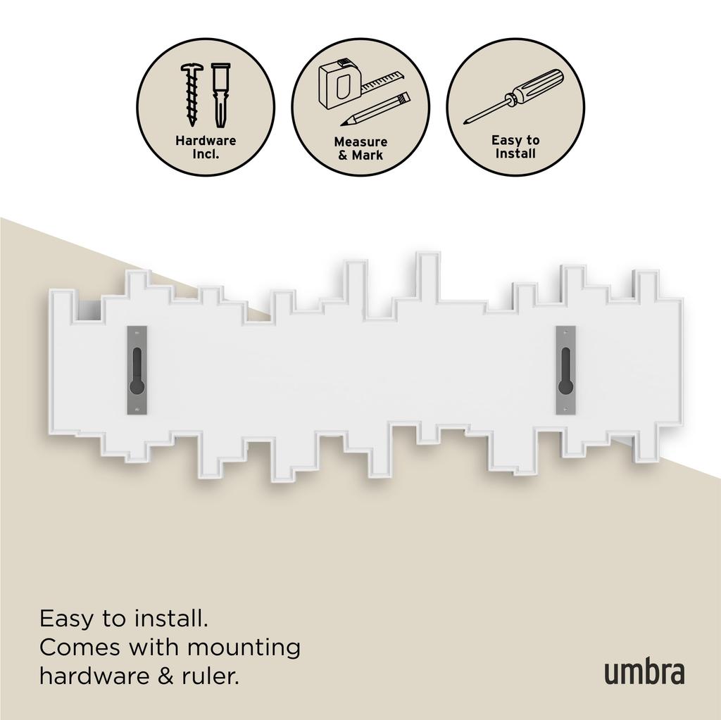 Umbra STICKS MULTI HOOK Wall Storage Wall Hanger Hook, White,