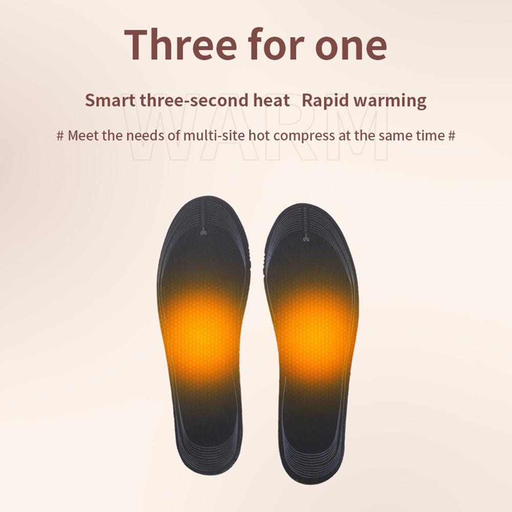 1-4Pairs Sports Heating Insoles Unisex Electric Heated Insoles Cuttable Feet Warmer Pad Warm Thermal Insoles For Winter Outdoor