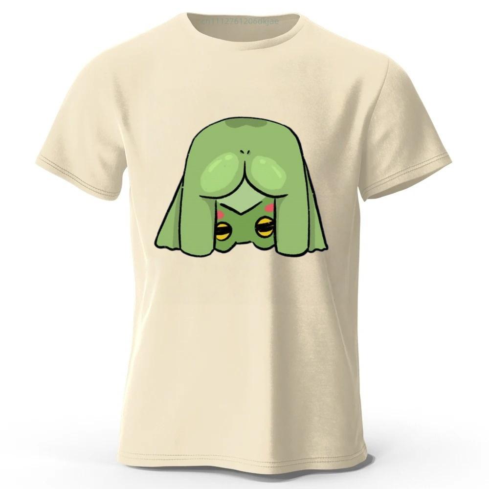Summer New Quirky Frog Mens Pure Cotton Short Sleeved 2026 Loose Oversized Fashionable Casual Tshirt Y2k Street Style Top
