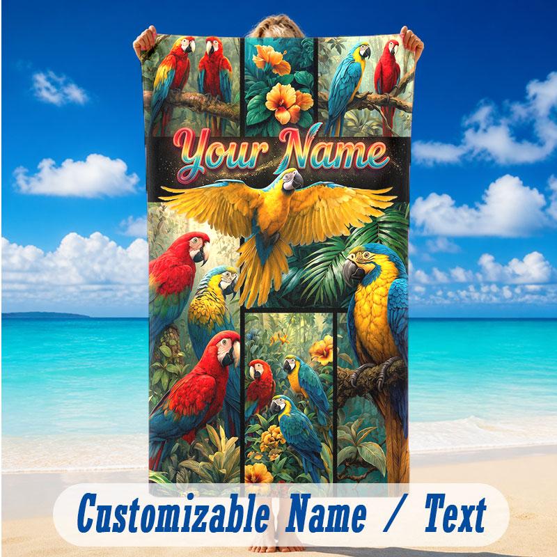 Adventure Journey Theme Beach Towel Personalized Custom Name & Text Soft Quick Dry Beach Towel for Swimming Travel