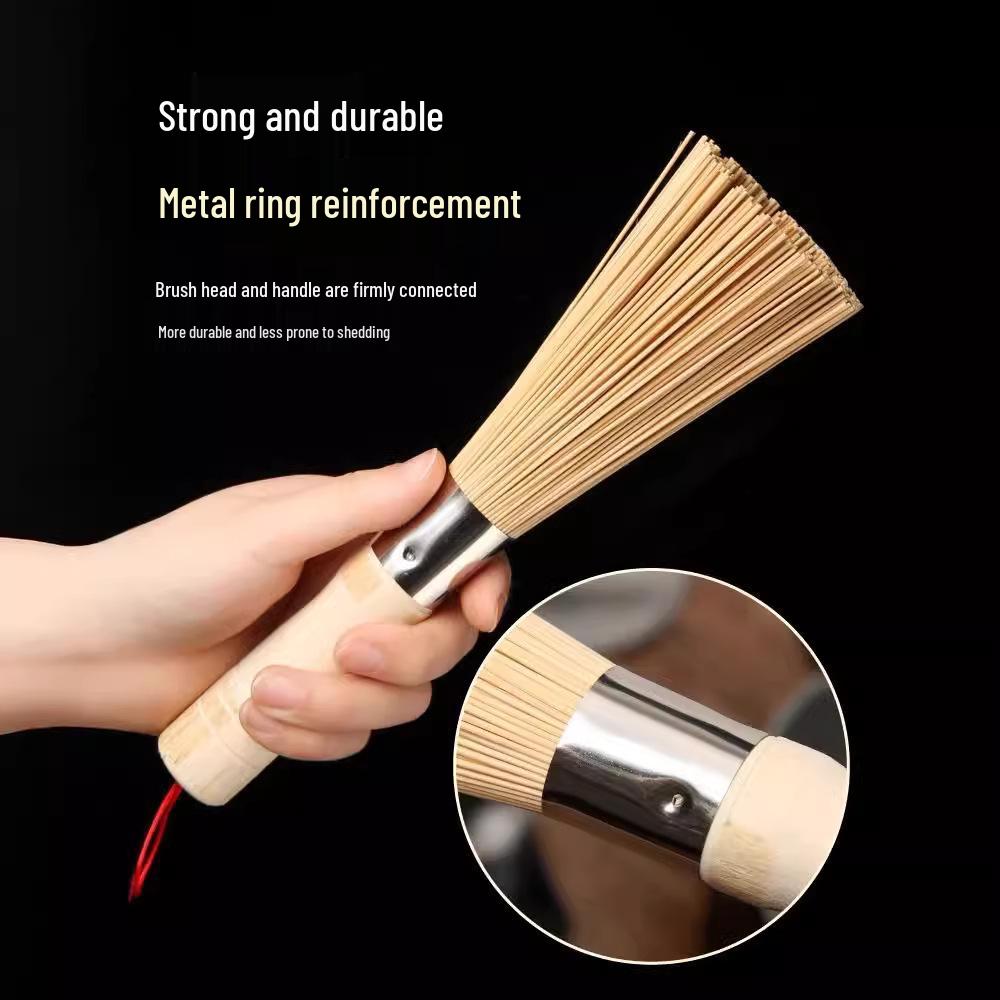 Bamboo Flat-Head Pot Scrubbing Brush: Kitchen & Household Cleaning Tool