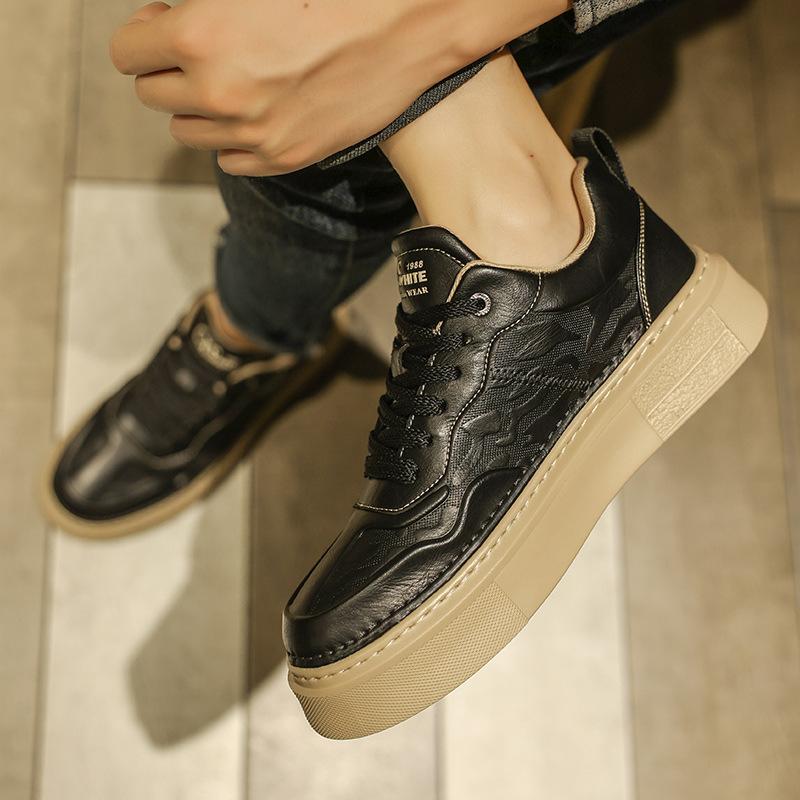 Men's Shoes Autumn High-end Versatile Casual Board Shoes Niche Design Men's Height Increase Youth Sports Running Tide Shoes