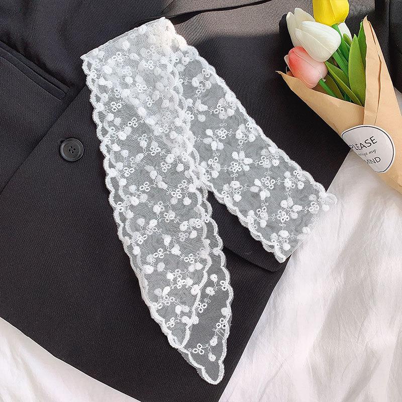 Lace Women's Hair Scarf Fashion Solid Embroidery Geometry Long Ribbon Hair Band Korean Style Hair Ribbons Scarf Hair Accessories