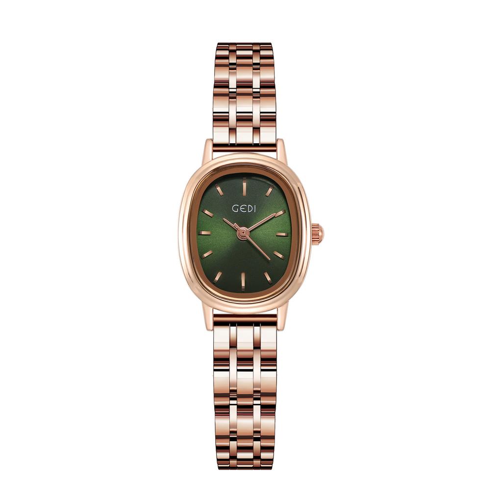 Oval Green Small Plate Women'S Watch Niche High-End Watch Stainless Steel Simple Wind Women'S Watch