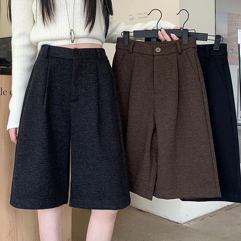 Women's High-Waist Wool Trousers: Autumn/Winter Wide-Leg, Mid-Length 2025