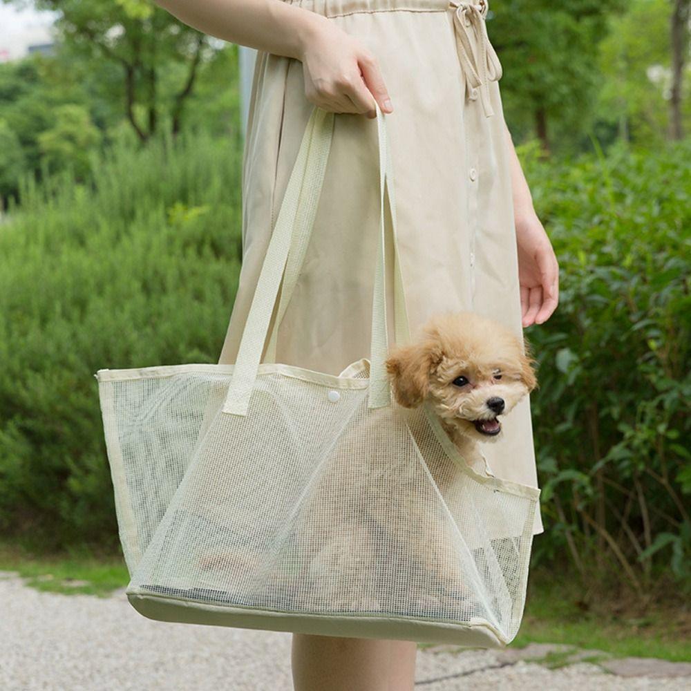 Breathable Mesh Pet Carrier Bag Portable Dog Travel Bag Foldable Pet Tote  for Dogs and Cats