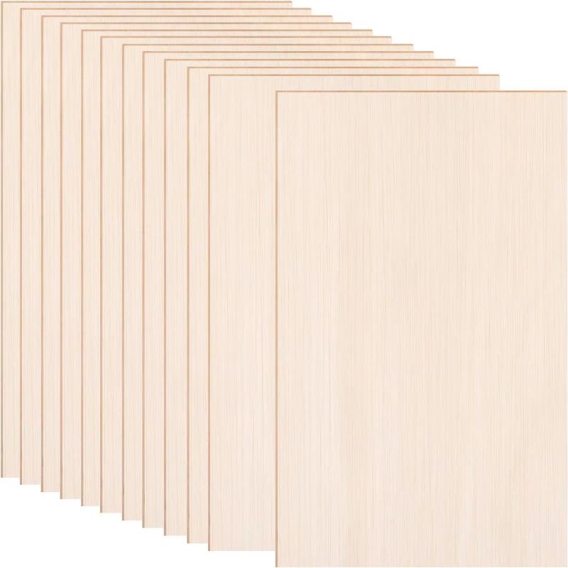 5 Pack Basswood Sheets Thin Plywood Balsa Wood Boards for Crafts, Laser Cutting, Wood Burning and Drawing