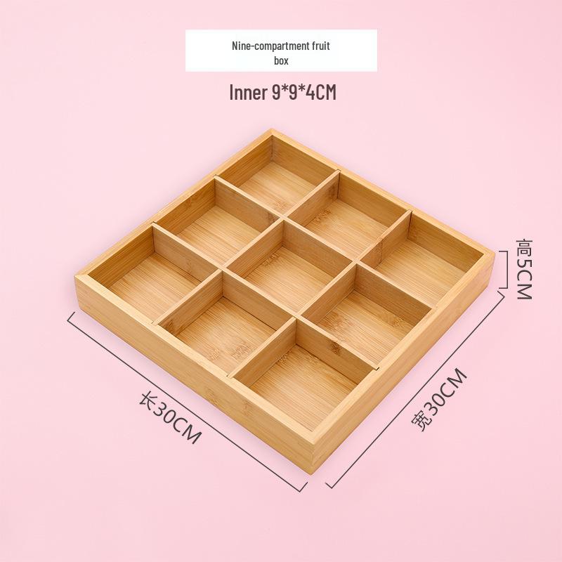 Bamboo and Wood Divided Snack and Candy Box