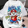 Graffiti Bear Tee Unisexs Casual Graphic TShirt  Loose Fit Summer Short Sleeve Tee With Graffiti