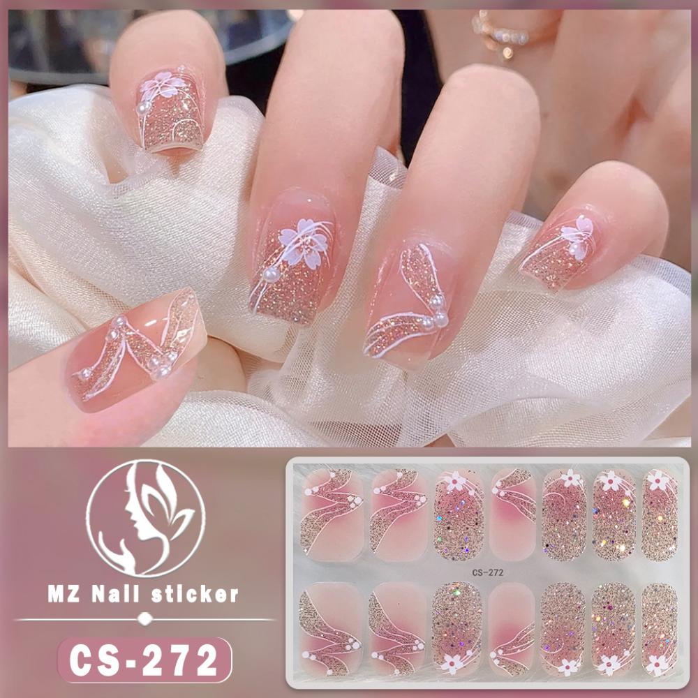 New waterproof no-bake gel nail polish film full sticker New Year's nail art film paper nail film paper patch