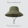 Waterproof bucket hat women's big eaves quick-drying hat women's ponytail foldable UV protection sun hat sun protection sun hat
