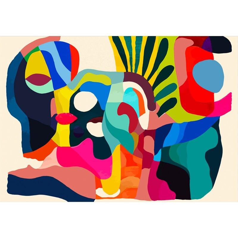 Living Room Carpet Colorful Abstract Art Style Bedroom Bedside Sofa Floor Mat Soft Velvet Rug Large Area Home Decoration Carpets