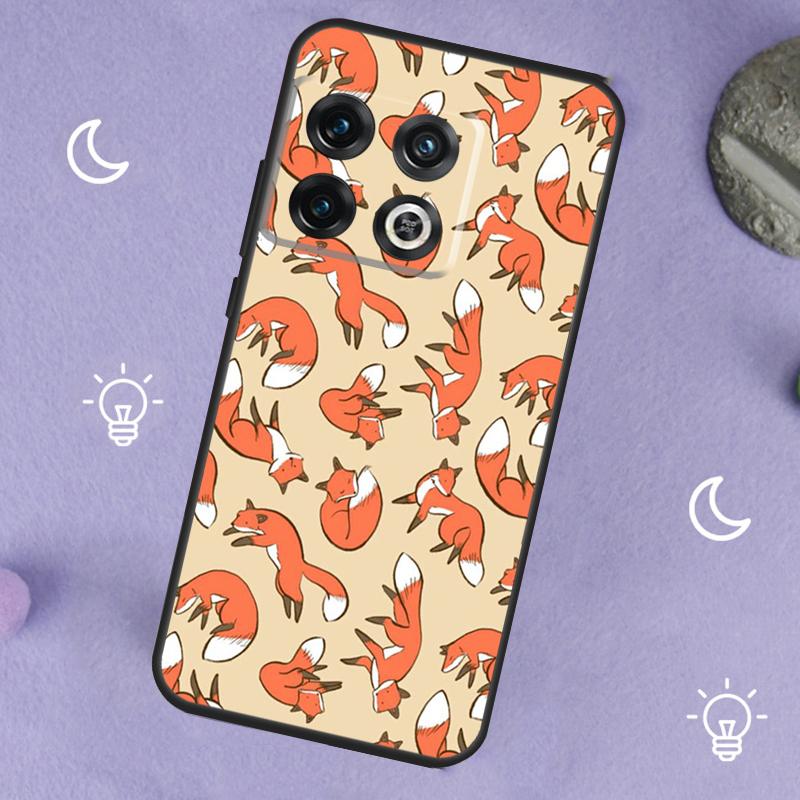 Cartoon Foxes Animal For OnePlus 13T 13R 12R 10R 10T 8T 11 12 13 15 Case For OnePlus Nord 5 CE 2 3 4 Lite N20 N30
