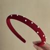 Retro Black Velvet Pearl Headband - Korean & Western Style