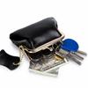 New compact retro clip change bag women's European and American, first layer oil wax cowhide coin bag storage bag