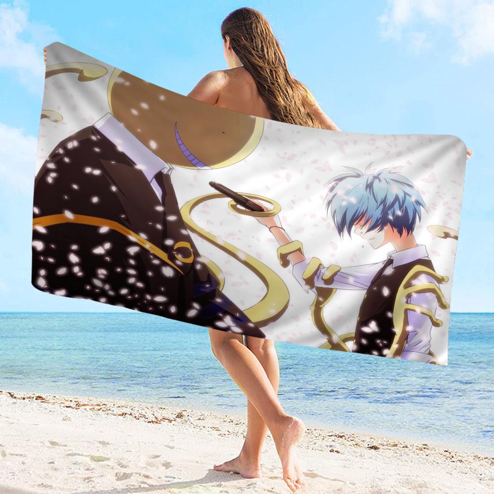 A-Assassination C-Classroom Bath Towel Microfiber Soft Water Absorbing Breathable For Girl Kids Decorative Cartoon Beach Towel