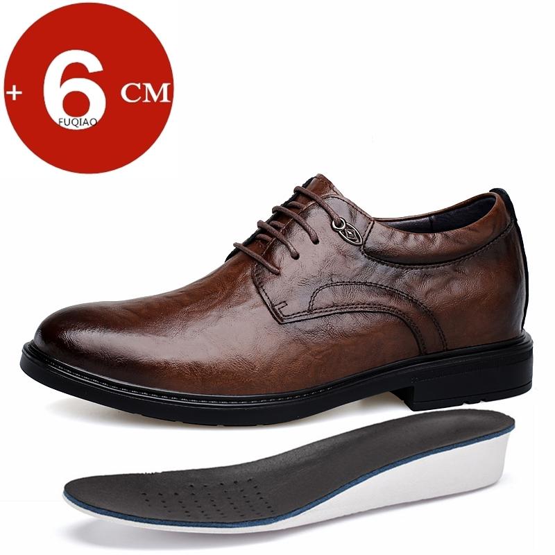 6CM Hidden Elevator Shoes for Men Professional Oxford Dress Shoes Business Casual Breathable Inner Height Boost for Formal