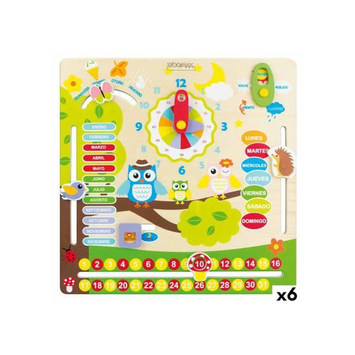 Jouet éducatif en bois - WOOMAX - Hiboux - 30x3x30 cm - 6 unités - Rouge, Bleu, Jaune - Développement cognitif