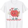Cute Retro Checkered Apple with Face Teacher Pencil Trendy T-Shirt