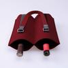 2-teilige Weintasche mit Lederriemen (Burgund)