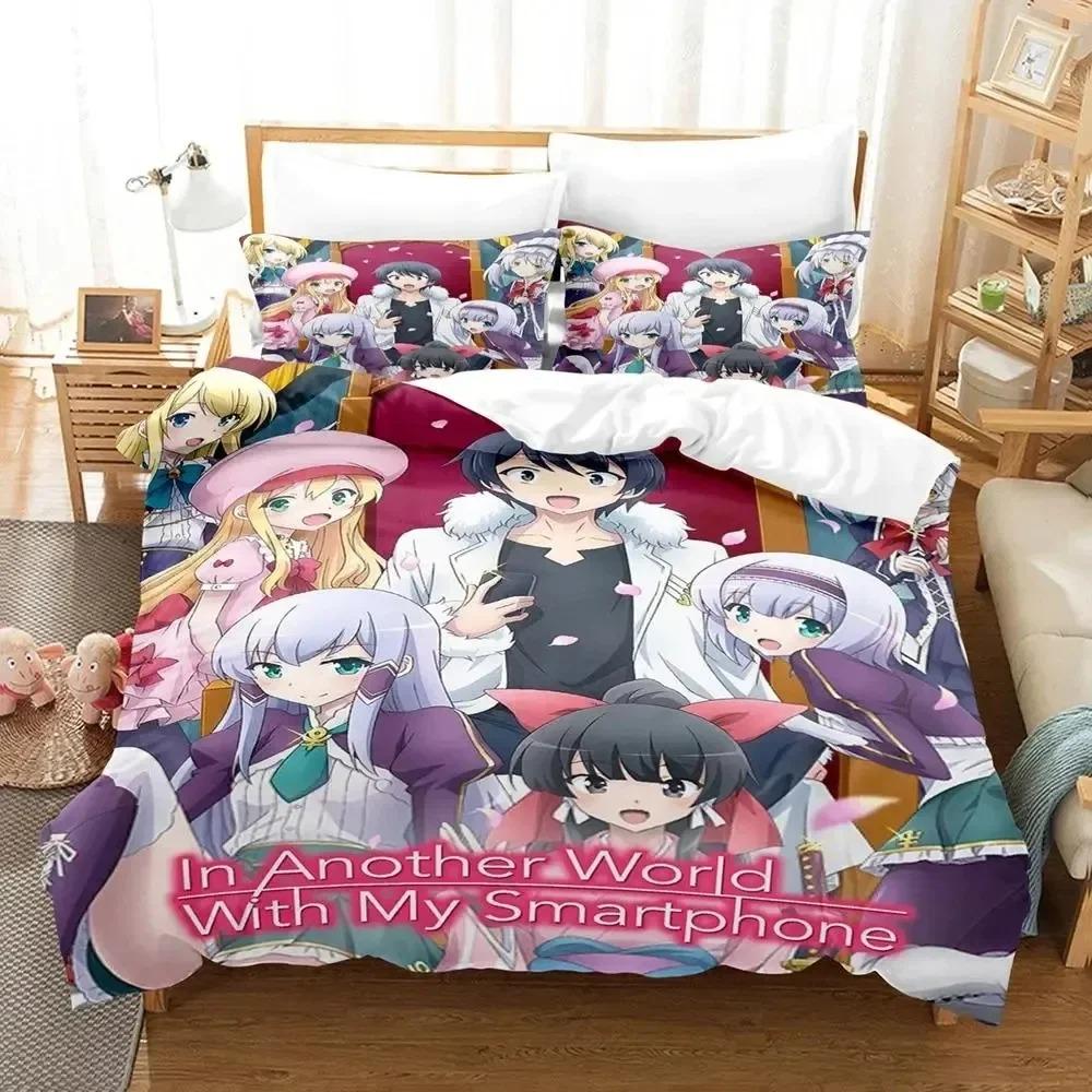 In Another World with My Smartphone Bedding Set Duvet Cover Bed Set Quilt Cover Pillowcase Comforter king Queen Size Boys Adult