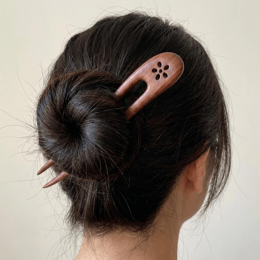 Horquillas para el pelo en forma de U Estilo Chino Horquillas y Pinzas de Madera Retro Fabricante de Coletas y Moños para el Cabello Mujeres