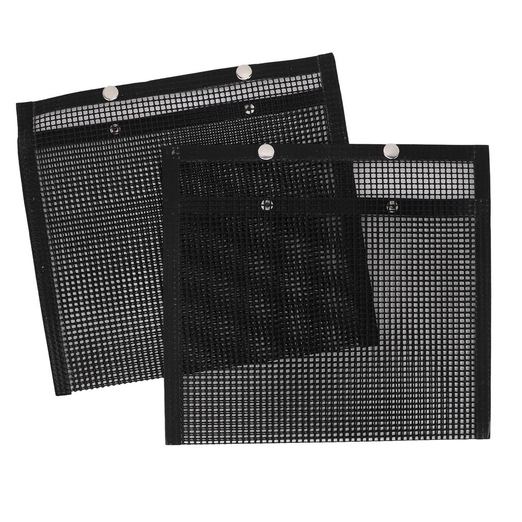 2 Pieces Barbecue Mesh Grilling Bags, Reusable Heat Resistant Fiberglass Grilling Pouches with Non-Stick, for Picnic Barbecues
