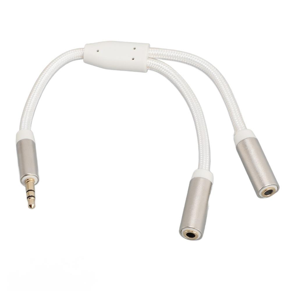 3.5mm 1 Male to 2 Female Headphone Splitter Gold Plated Dual Output Aux Cord for Phone
