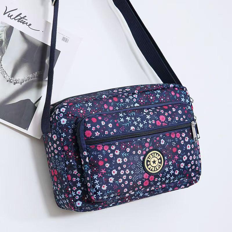 Floral Oxford Cloth Crossbody Bag for Women - Versatile Canvas Bag for Moms and Seniors