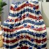 Pattern of the American flag digital-printed polyester Bedroom velvet flannel cover blanket Fleece soft cover blankets for beds