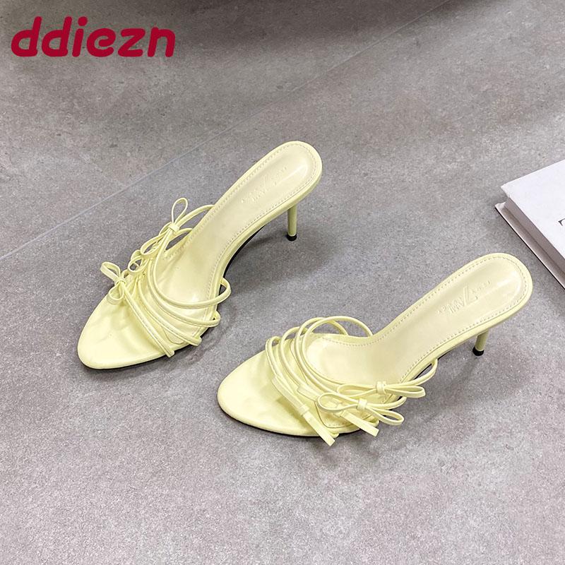 Fashion 2025 New Fashion Butterfly-Knot Ladies High Heels Shoes Luxury Female Slip On Footwear Round Toe Women Heels Pumps Slides Shoes
