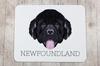 Newfoundland, Newfs, Newfies – Geometric mouse pad with a picture and text | Art-Dog