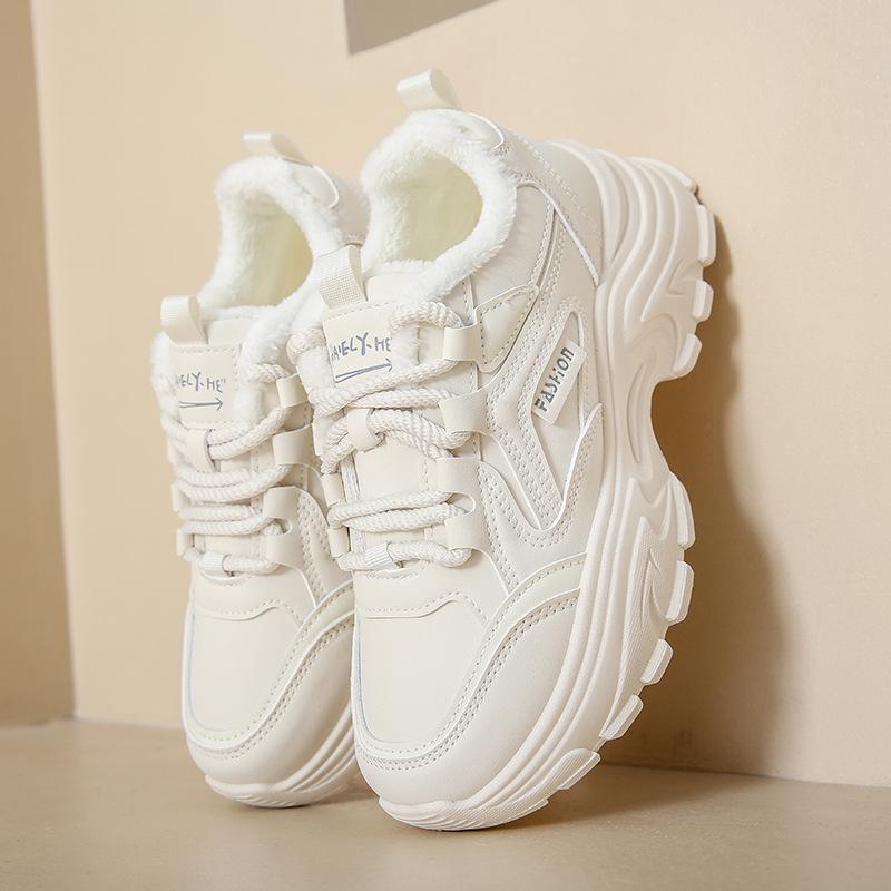 Dad-Schuhe Damen Herbst neue Studentin ins vielseitige Plateau Baumwollschuhe Herbst und Winter lässige Sportschuhe