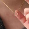 Xiaomi Huitan Exquisite Round Circle Pendant Necklace with Dazzling CZ Stone Modern Fashionable Women's Accessories Versatile Jewelry