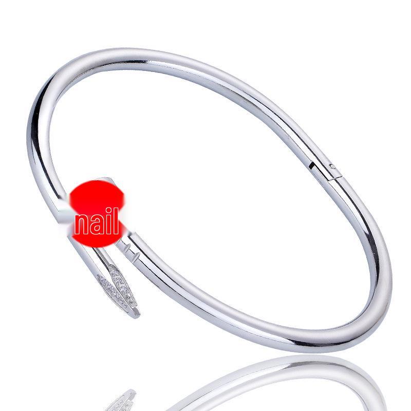 Elegant Slim Waist Titanium Steel Bracelet with Diamond Inlay, 18K Gold, Women's Niche Design