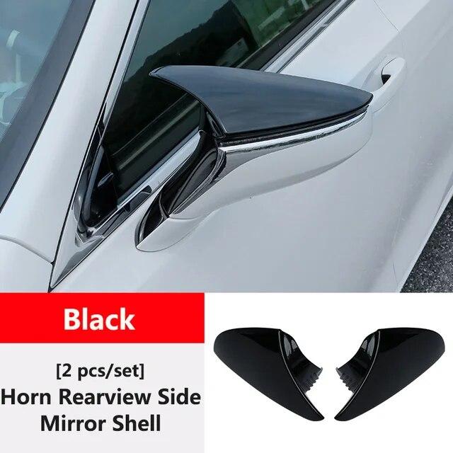 QHCP Car Rear View Mirror Cover Ox Horn Side Rearview Mirror Shell ABS For Lexus ES 200 260 300H 2018- Exterior Accessories