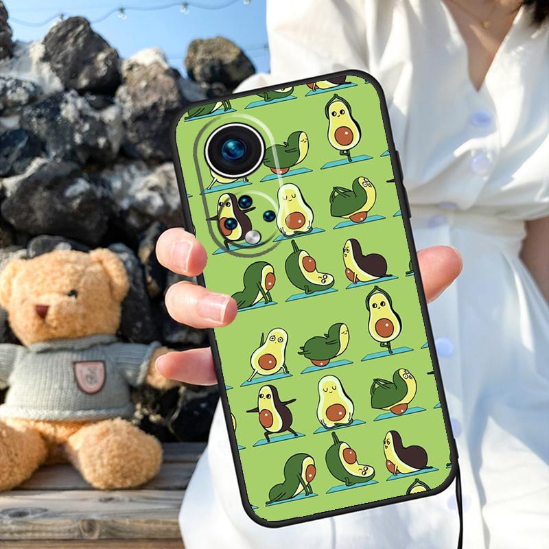 Avocado Yoga Funny Pattern Cover For Honor Magic 6 5 Lite Pro 50 70 90 Honor X8b X9b X6 X7 X8 X9 X6a X7a X9a X8a Case