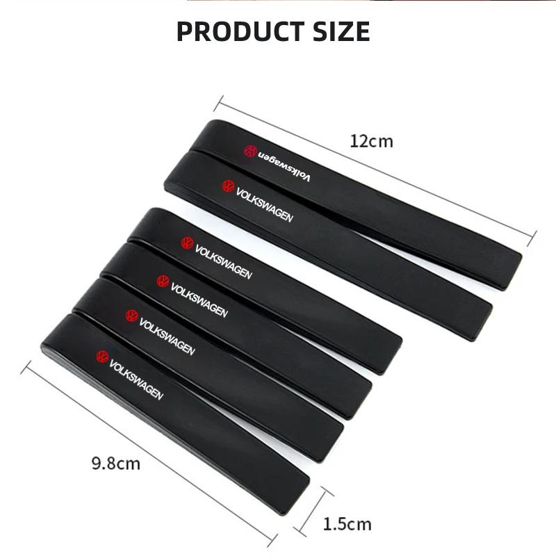 6Pcs Rubber Car Anti-Collision Bumper Strip Guards Protector Stickers For Volkswagen VW GTI Rline R Golf Amarok Phaeton Teramont