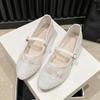 Fashion 2024 New Women Flats Shoes Summer Ballet Flats Fashion Bow Women Shoes Slip On Sweet Hollow Flat Shoes Female Zapatos De Mujer