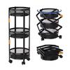 Foldable Rolling Kitchen Storage Cart Multi Layer Snacks Vegetable Basket Organizer with Wheels Mobile Shelf for Home