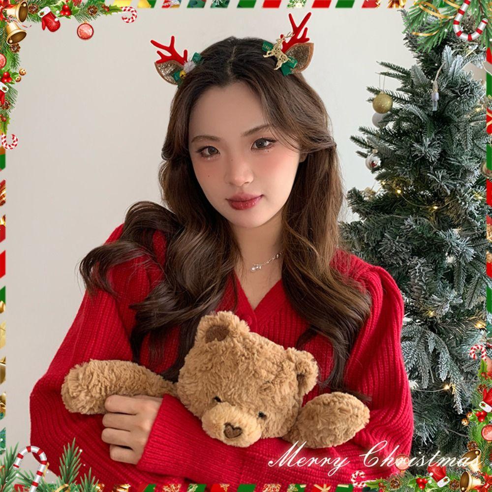 Merry Christmas Decor Christmas Elk Hairpin Bowknot Christmas Hat Headabnd Children's