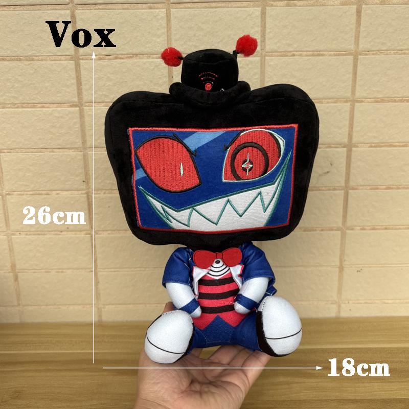 Latest 23Cm Cosplay Animation Hazbin 3V Vox And Dust Ad Angel Plush Toy Anime Hotel Stuffed Plushie Doll Throw Pillow Sofa Decor