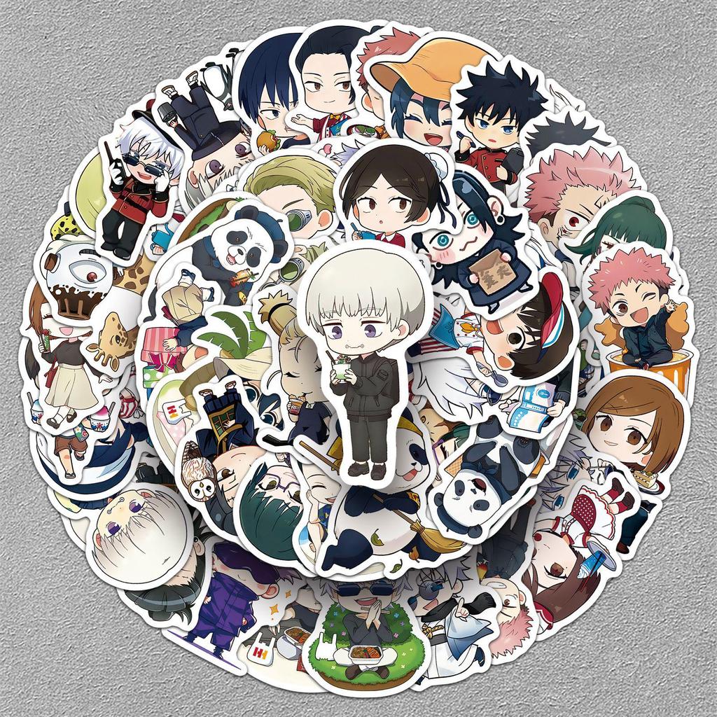50 Jujutsu Kaisen Waterproof Stickers: Popular Anime for Tablets, Water Bottles, Journals
