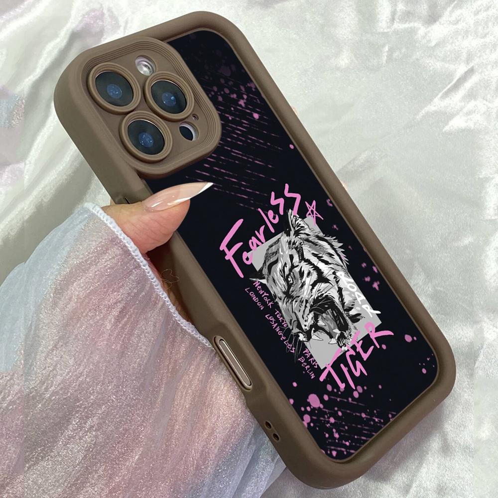 

JT244 Fearless Tiger Head for iPhone 17 16 15 14 13 Pro Max Samsung S26 S25 Ultra A17 A16 A07 A56 A36 A15 Xiaomi 15T Redmi 15c Note 14 13 12 Soft Case Redmi 15C 4G/5G(171.6) коричневий